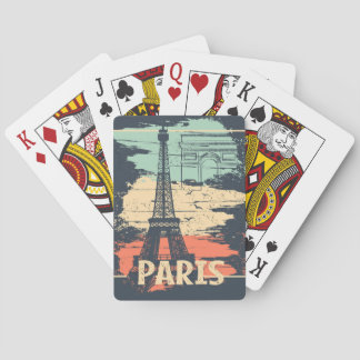 Parijs typografie: abstract Eiffel poster. Pokerkaarten
