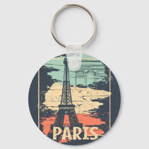 Parijs typografie: abstract Eiffel poster. Sleutelhanger