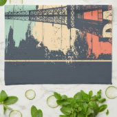 Parijs typografie: abstract Eiffel poster. Theedoek (Gevouwen)