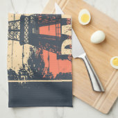 Parijs typografie: abstract Eiffel poster. Theedoek (Quarter Fold)