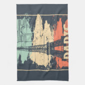Parijs typografie: abstract Eiffel poster. Theedoek (Verticaal)