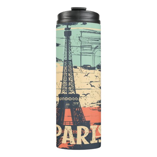 Parijs typografie: abstract Eiffel poster. Thermosbeker (Voorkant)