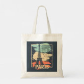 Parijs typografie: abstract Eiffel poster. Tote Bag (Achterkant)