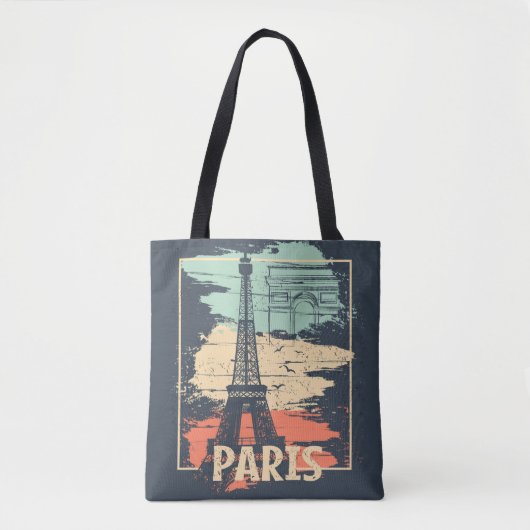 Parijs typografie: abstract Eiffel poster. Tote Bag (Voorkant)