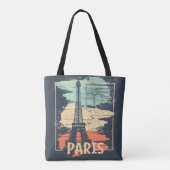 Parijs typografie: abstract Eiffel poster. Tote Bag (Achterkant)