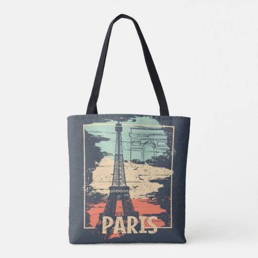 Parijs typografie: abstract Eiffel poster. Tote Bag (Achterkant)