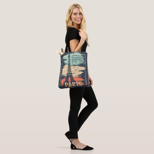 Parijs typografie: abstract Eiffel poster. Tote Bag (Op model)