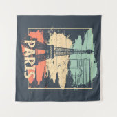 Parijs typografie: abstract Eiffel poster. Wandkleed (Voorkant (horizontaal))