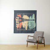 Parijs typografie: abstract Eiffel poster. Wandkleed (In Situ (horizontaal))