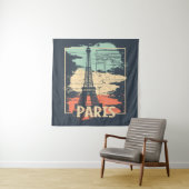 Parijs typografie: abstract Eiffel poster. Wandkleed (In situ)