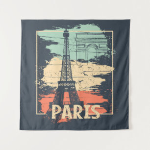 Parijs typografie: abstract Eiffel poster. Wandkleed