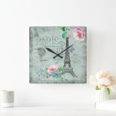 Parijs- Typografie & Illustratie Vierkante Klok (Huis)