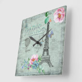 Parijs- Typografie & Illustratie Vierkante Klok (Hoek)