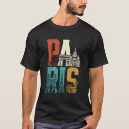 Parijs typografie kunst | Vintage Parijse oriëntat T-shirt