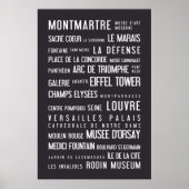 Parijs typografisch poster, grijs poster (Voorkant)