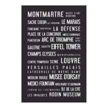 Parijs typografisch poster, grijs