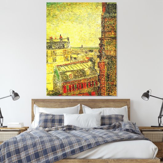 Parijs Uitzicht van Vincent's Room door Vincent va Canvas Afdruk (Insitu (Slaapkamer))