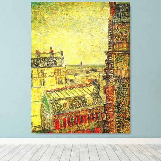 Parijs Uitzicht van Vincent's Room door Vincent va Canvas Afdruk (Insitu (Houten vloer))