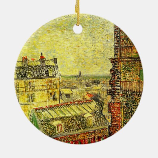 Parijs Uitzicht van Vincent's Room door Vincent va Keramisch Ornament (Achterkant)