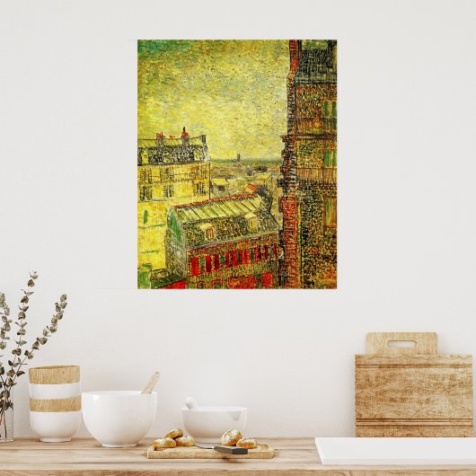 Parijs Uitzicht van Vincent's Room door Vincent va Poster (Keuken)