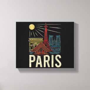 Parijs Vakantie, Frankrijk Vakantie, Eiffeltoren, Canvas Afdruk