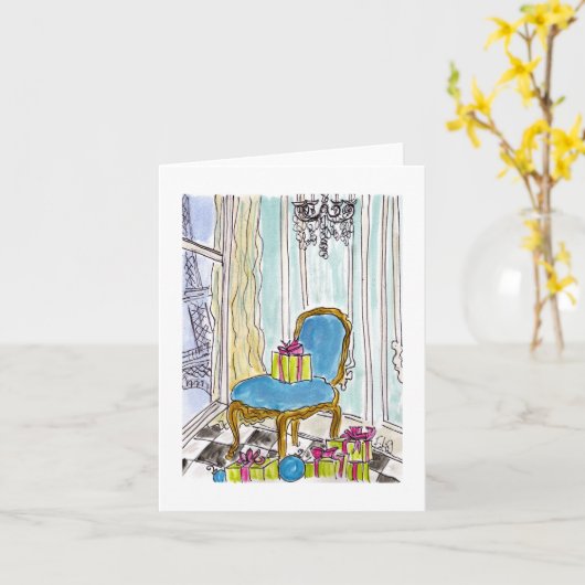 Parijs Vakantie Kaart (Gele Bloem)