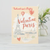Parijs Valentijns Uitnodiging met Eiffeltoren (Staand voorkant)