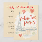 Parijs Valentijns Uitnodiging met Eiffeltoren (Voorkant / Achterkant)