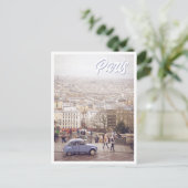 Parijs van Sacre Coeur Kerk Paarse Auto Foto Briefkaart (Staand voorkant)