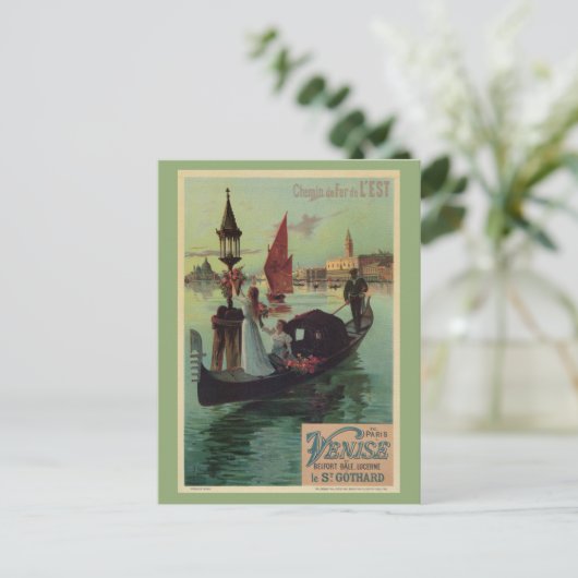 Parijs Venice Italië oud reizen en romantisch Briefkaart (Staand voorkant)