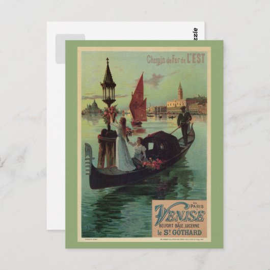 Parijs Venice Italië oud reizen en romantisch Briefkaart (Voorkant / Achterkant)