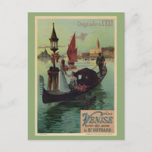 Parijs Venice Italië oud reizen en romantisch Briefkaart (Voorkant)