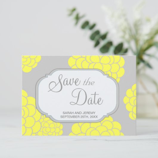 Parijs verliest de Gele Bloemen sparen de Begrotin Save The Date (Staand voorkant)