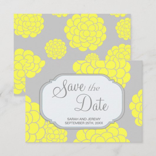 Parijs verliest de Gele Bloemen sparen de Begrotin Save The Date (Voorkant / Achterkant)