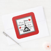 Parijs Vierkante Sticker (Envelop)
