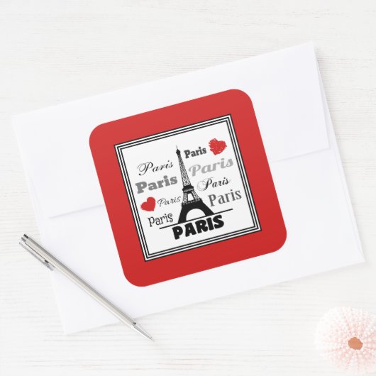 Parijs Vierkante Sticker (Envelop)