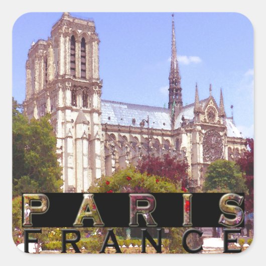 Parijs Vierkante Sticker (Voorkant)