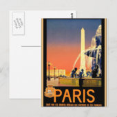 Parijs vintage-poster briefkaart (Voorkant / Achterkant)