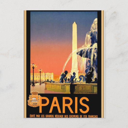 Parijs vintage-poster briefkaart (Voorkant)