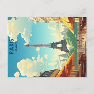 Parijs vintage reisposter briefkaart