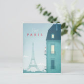 Parijs Vintage Travel Poster - Art Briefkaart (Staand voorkant)