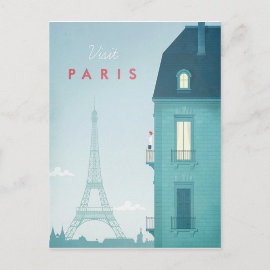 Parijs Vintage Travel Poster - Art Briefkaart (Voorkant)