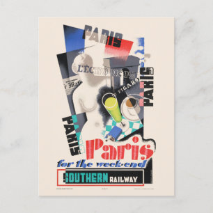 Parijs voor de weekendpleister van Vintage 1934 Briefkaart