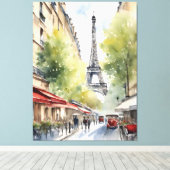 Parijs waterverf kunst canvas afdruk (Insitu (Houten vloer))