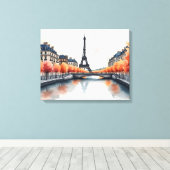 Parijs waterverf kunst canvas afdruk (Insitu (Houten vloer))