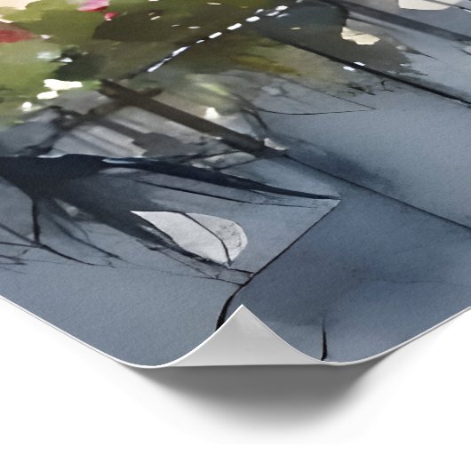 Parijs waterverf kunst poster (Hoek)