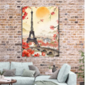 Parijs - Waterverf Retro Travel Poster