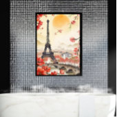 Parijs - Waterverf Retro Travel Poster