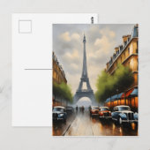 Parijs waterverf schilderij briefkaart (Voorkant / Achterkant)