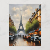 Parijs waterverf schilderij briefkaart (Voorkant)
